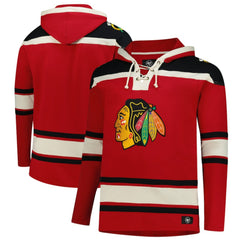 Chicago Blackhawks '47 Big & Tall Superior Lacer Fleece Pullover Hoodie Red