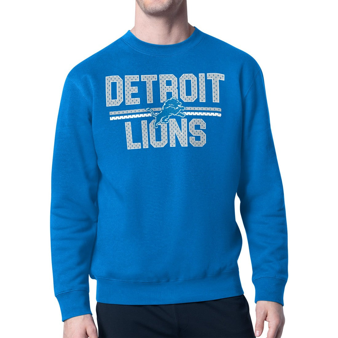 Detroit Lions Starter Mesh Look Retro Team Logo Pullover Sweatshirt  - Blue online