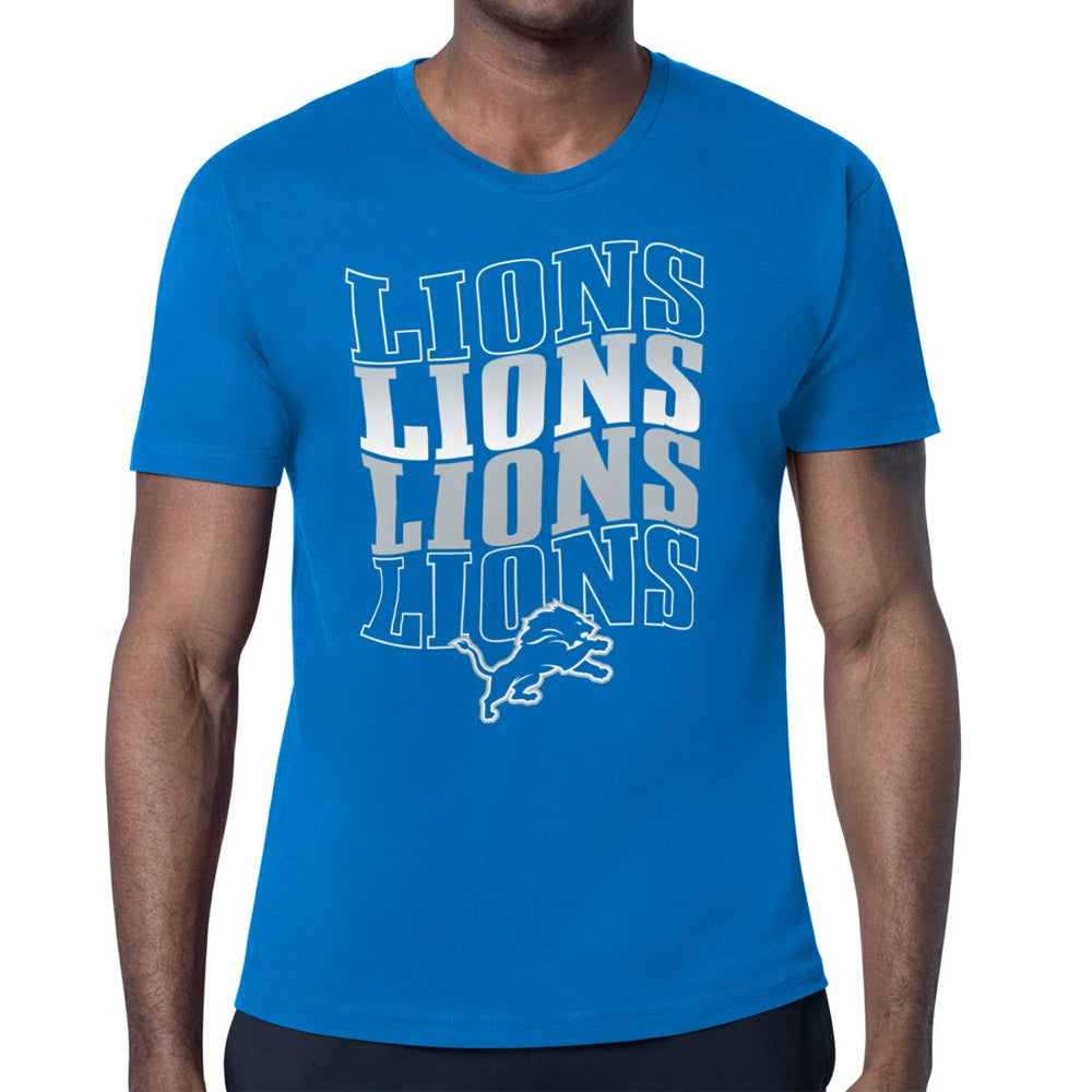 Detroit Lions Starter Four Team Name Retro Logo T-Shirt - Blue discount