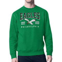 Philadelphia Eagles Starter Team Retro Logo Fleece Tri-Blend Pullover Sweatshirt - Kelly Green discount