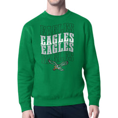 Philadelphia Eagles Starter Team Retro Logo Fleece Tri-Blend Pullover Sweatshirt - Kelly Green on sale