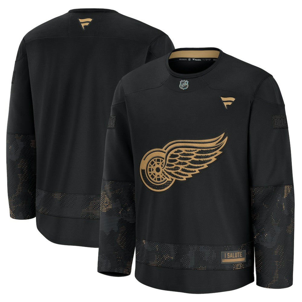 Detroit Red Wings Fanatics 2024 Military Appreciation Practice Jersey Black