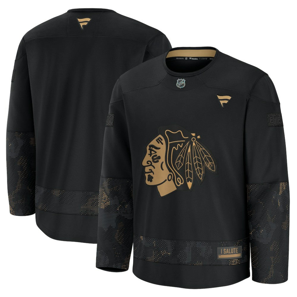 Chicago Blackhawks Fanatics 2024 Military Appreciation Practice Jersey Black