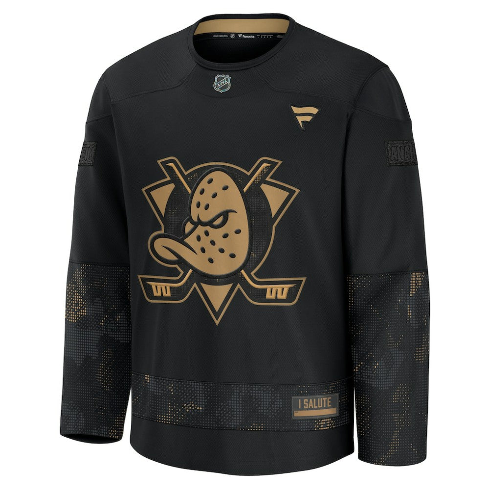 Anaheim Ducks Fanatics 2024 Military Appreciation Practice Jersey Black