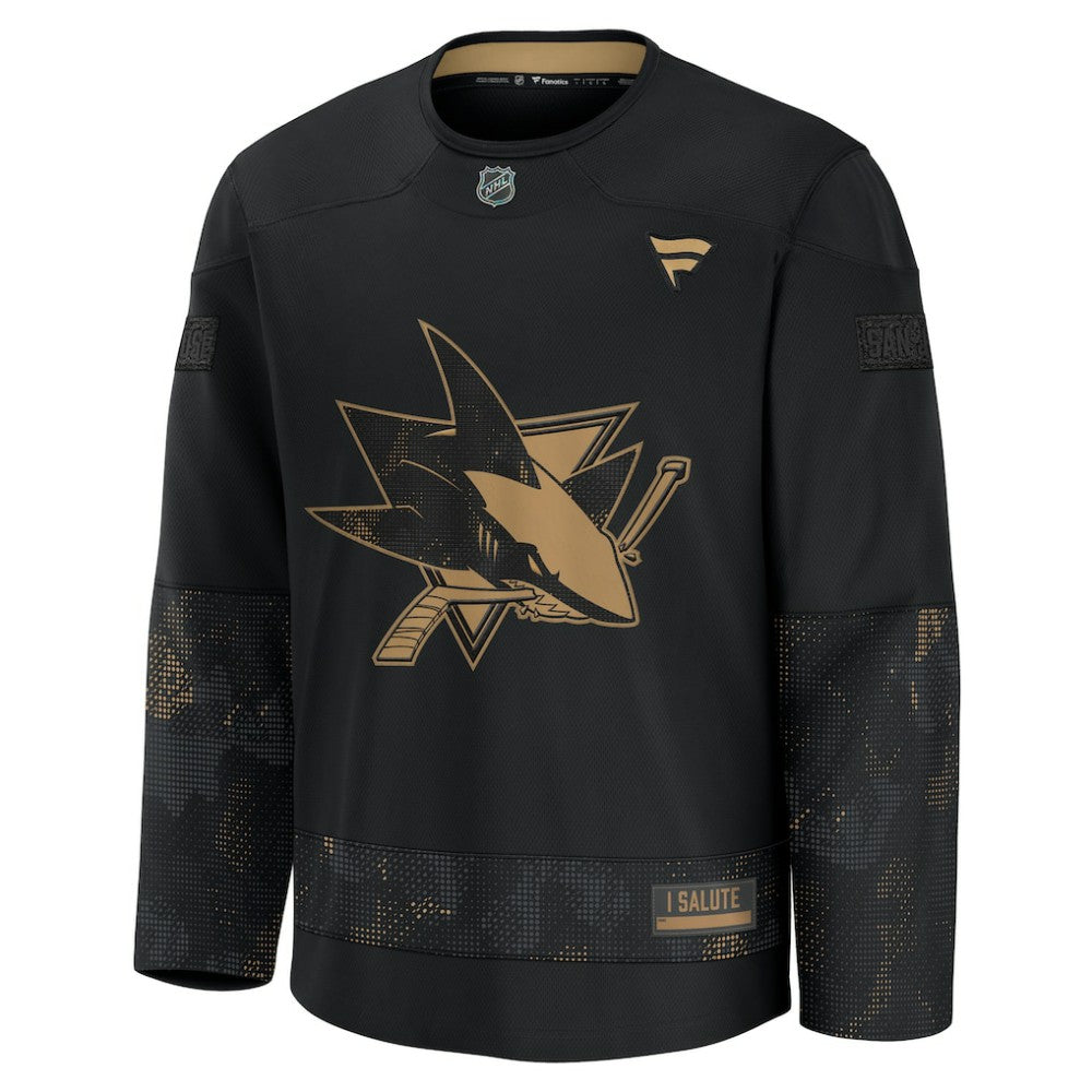 San Jose Sharks Fanatics 2024 Military Appreciation Practice Jersey Black