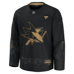 San Jose Sharks Fanatics 2024 Military Appreciation Practice Jersey Black