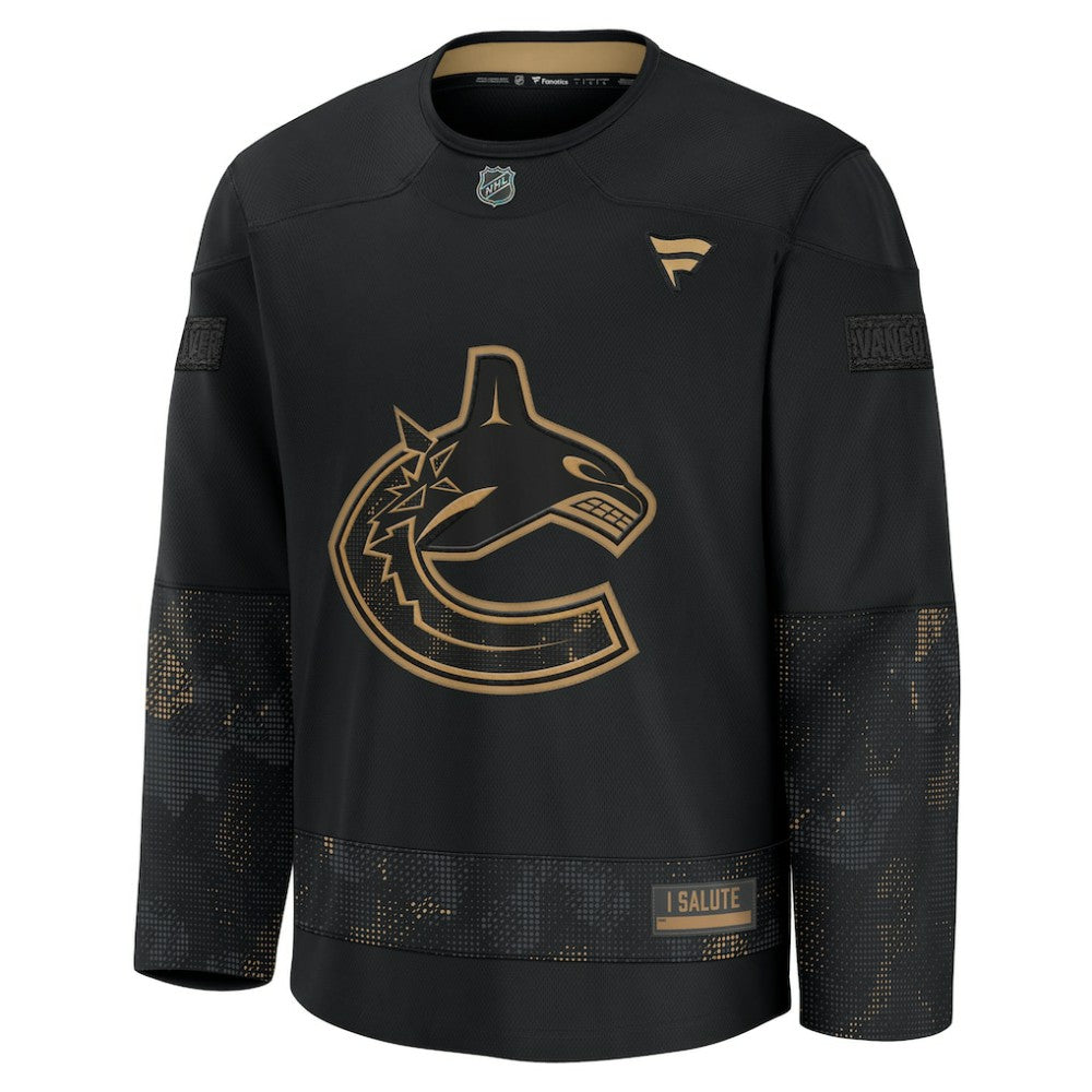 Vancouver Canucks Fanatics 2024 Military Appreciation Practice Jersey Black