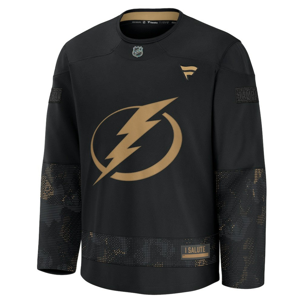 Tampa Bay Lightning Fanatics 2024 Military Appreciation Practice Jersey Black