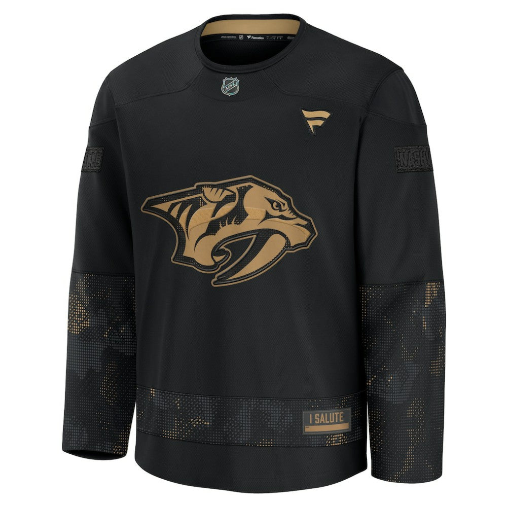 Nashville Predators Fanatics 2024 Military Appreciation Practice Jersey Black