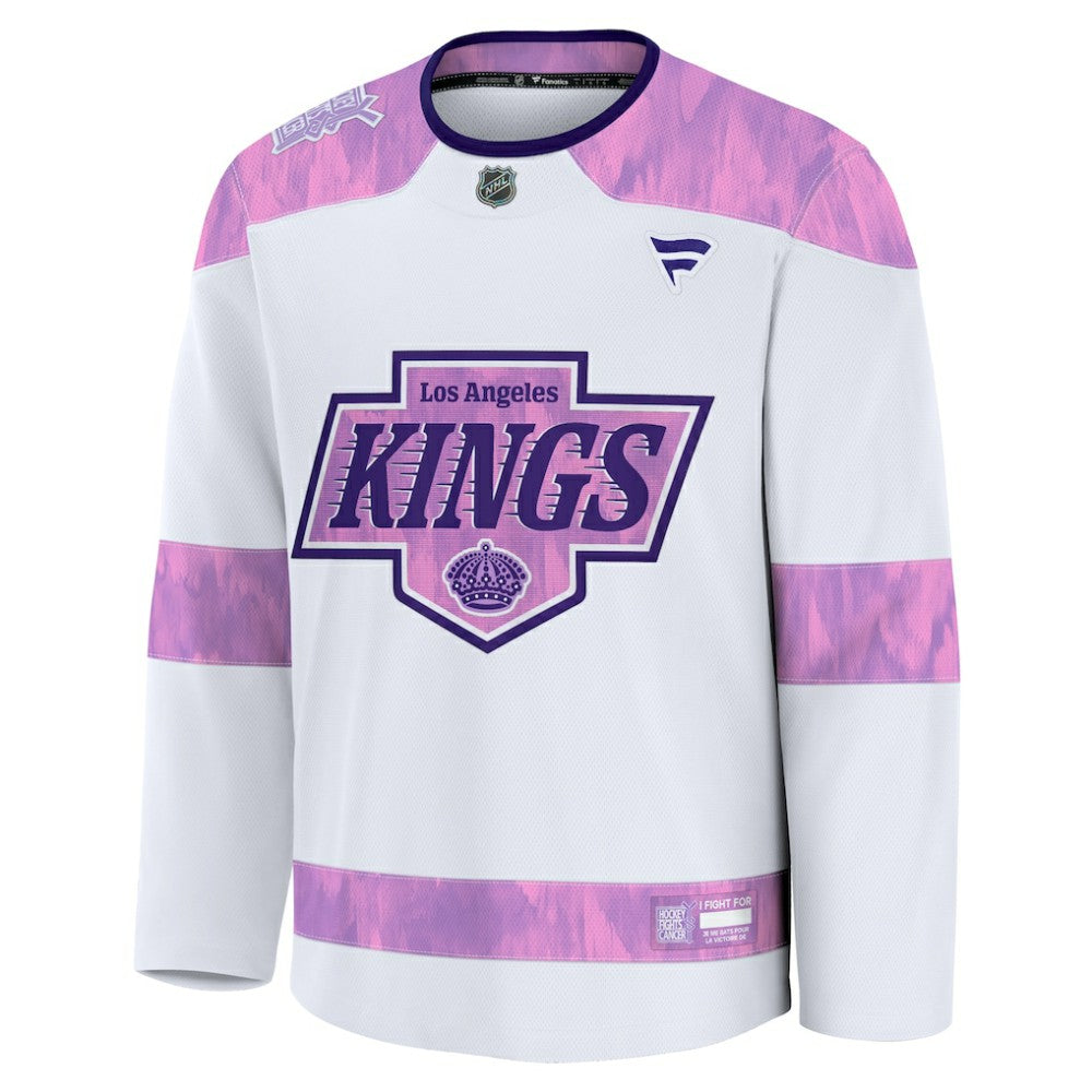 Los Angeles Kings Fanatics 2024 Hockey Fights Cancer Practice Jersey White