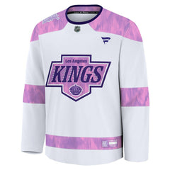 Los Angeles Kings Fanatics 2024 Hockey Fights Cancer Practice Jersey White
