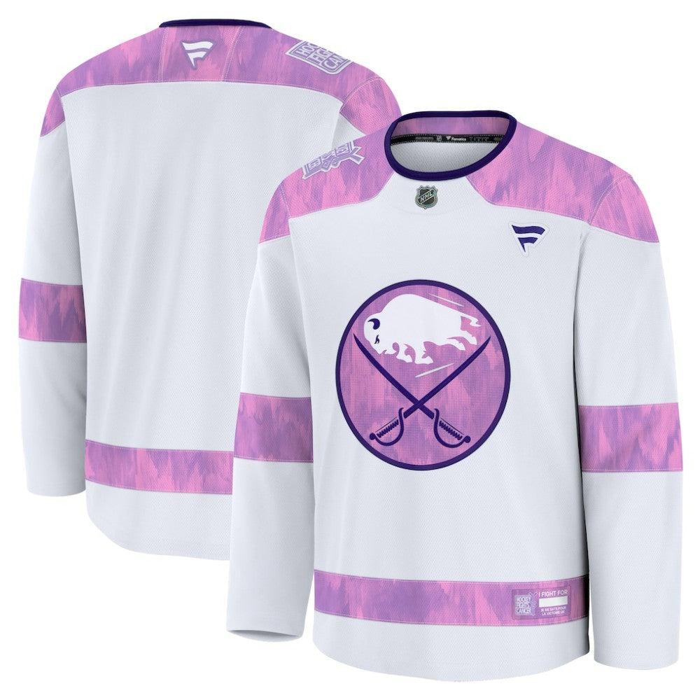 Buffalo Sabres Fanatics 2024 Hockey Fights Cancer Practice Jersey White
