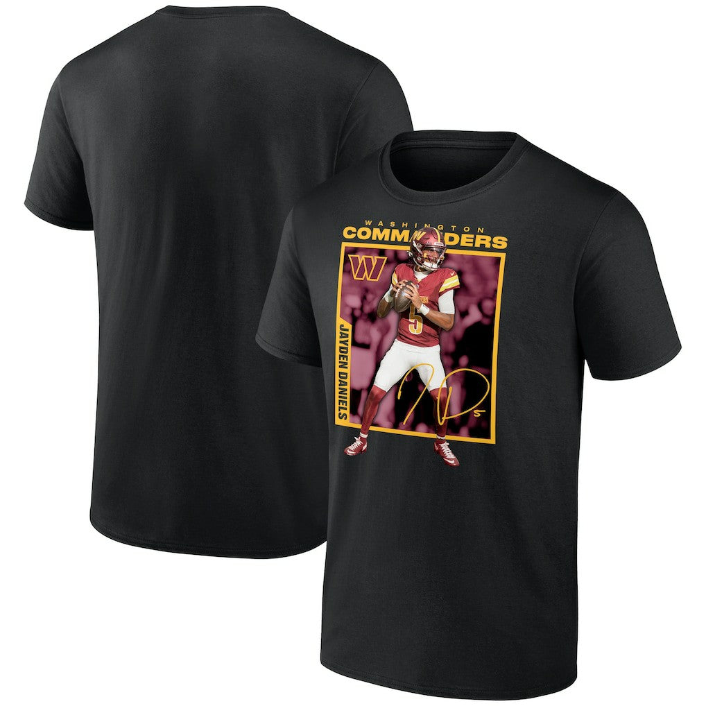 Jayden Daniels Washington Commanders Player Frame T-Shirt - Black discount