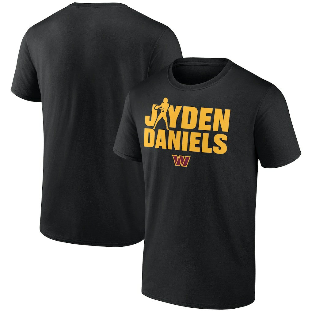 Jayden Daniels Washington Commanders Play Motion T-Shirt - Black outlet