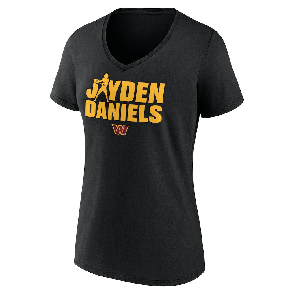 Jayden Daniels Washington Commanders Women's Play Motion T-Shirt - Black cheap