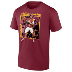 Jayden Daniels Washington Commanders Player Frame T-Shirt - Burgundy online