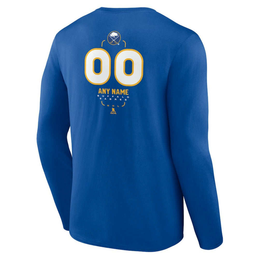 Buffalo Sabres Personalized Name & Number Midfielder Long Sleeve T-Shirt Royal