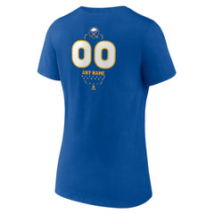 Buffalo Sabres Women's Personalized Name & Number Midfielder V-Neck T-Shirt Royal