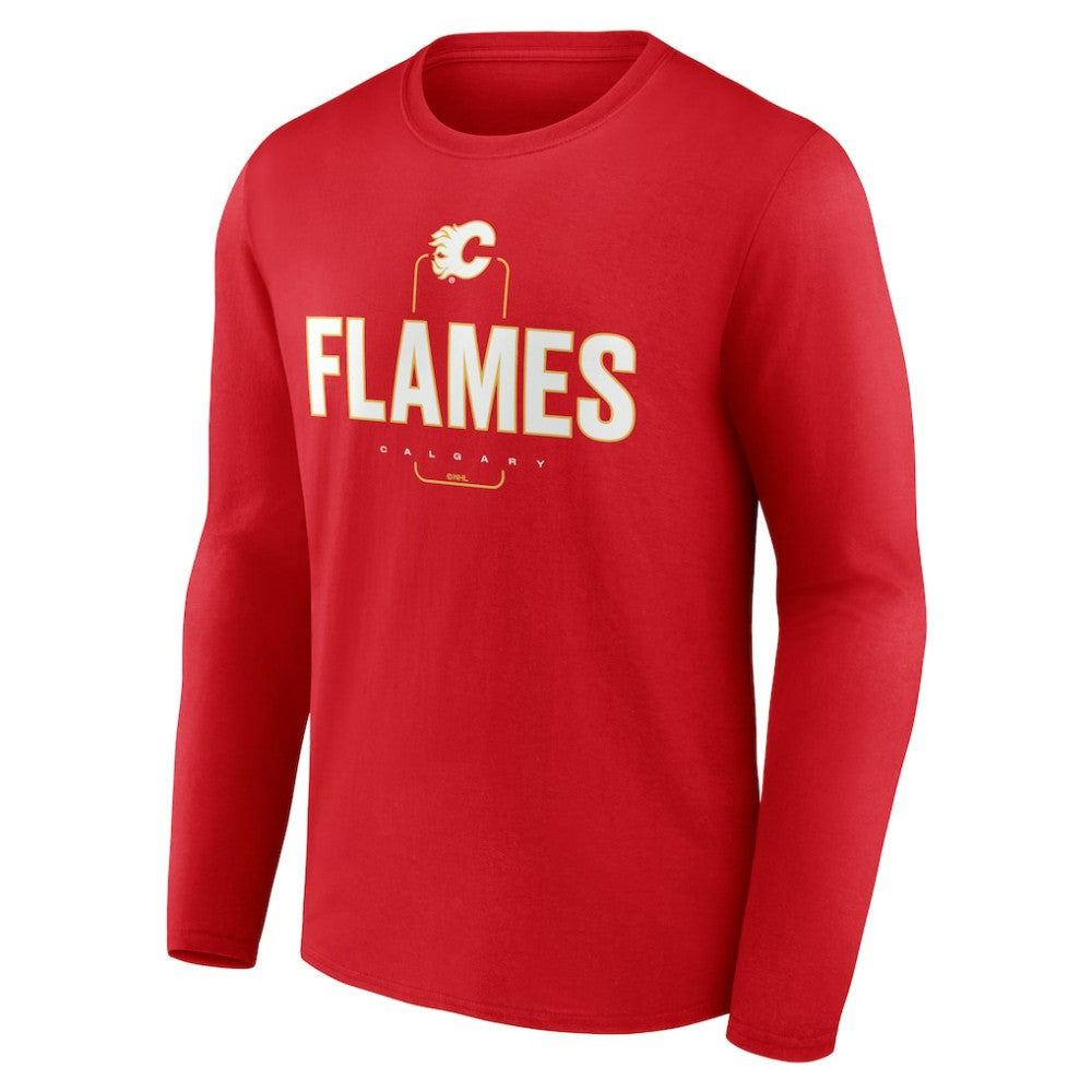 Calgary Flames Personalized Name & Number Midfielder Long Sleeve T-Shirt Red
