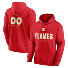 Calgary Flames Personalized Name & Number Midfielder Pullover Hoodie Red