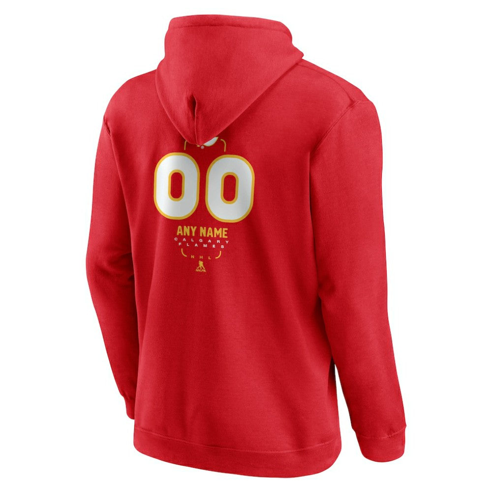 Calgary Flames Personalized Name & Number Midfielder Pullover Hoodie Red