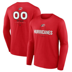 Carolina Hurricanes Personalized Name & Number Midfielder Long Sleeve T-Shirt Red