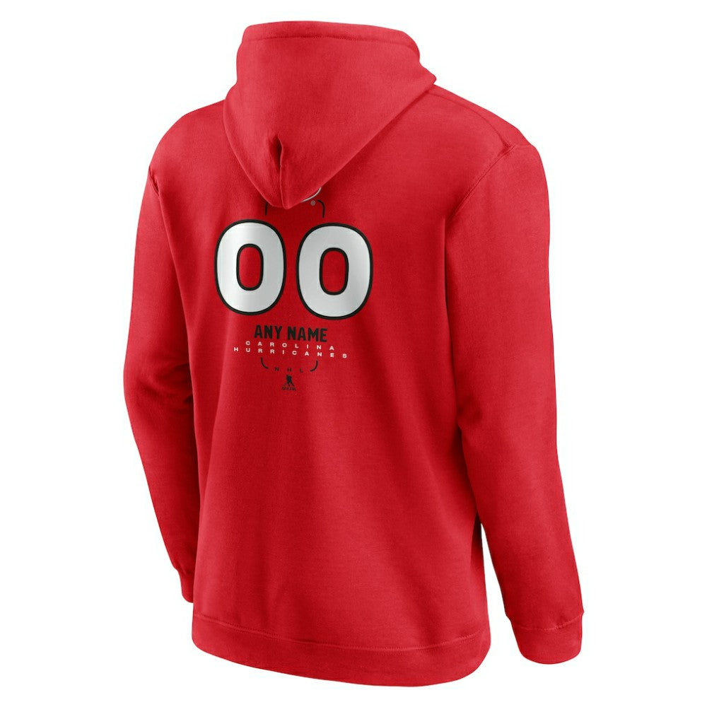 Carolina Hurricanes Personalized Name & Number Midfielder Pullover Hoodie Red