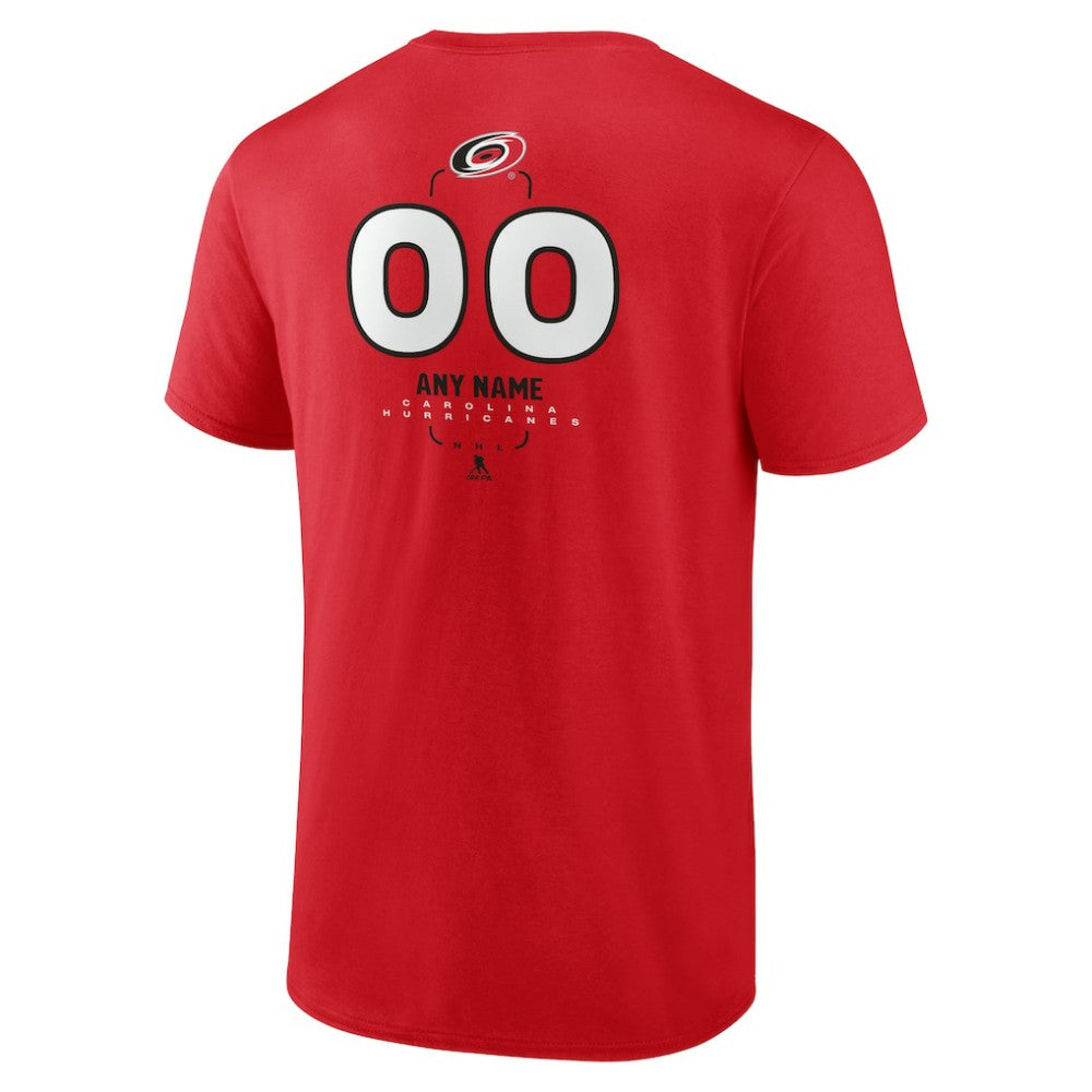 Carolina Hurricanes Personalized Name & Number Midfielder T-Shirt Red