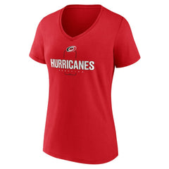 Carolina Hurricanes Women's Personalized Name & Number Midfielder V-Neck T-Shirt Red