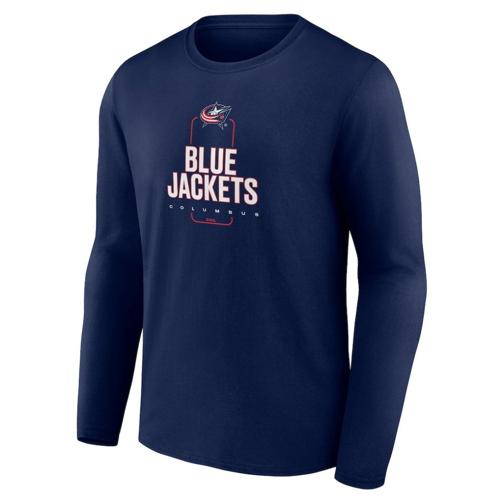 Columbus Blue Jackets Personalized Name & Number Midfielder Long Sleeve T-Shirt Navy