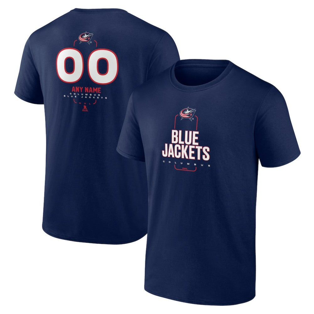 Columbus Blue Jackets Personalized Name & Number Midfielder T-Shirt Navy