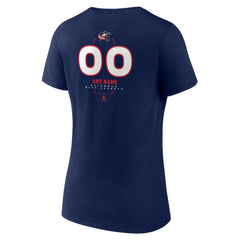 Columbus Blue Jackets Women's Personalized Name & Number Midfielder V-Neck T-Shirt Navy