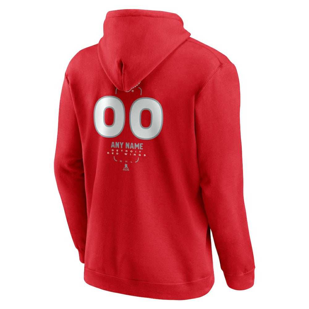Detroit Red Wings Personalized Name & Number Midfielder Pullover Hoodie Red