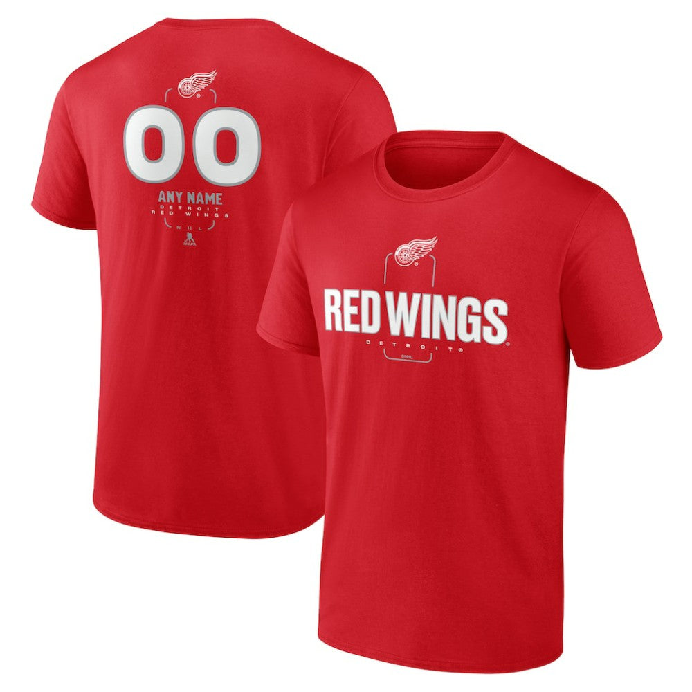 Detroit Red Wings Personalized Name & Number Midfielder T-Shirt Red