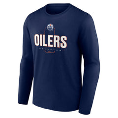 Edmonton Oilers Personalized Name & Number Midfielder Long Sleeve T-Shirt Navy