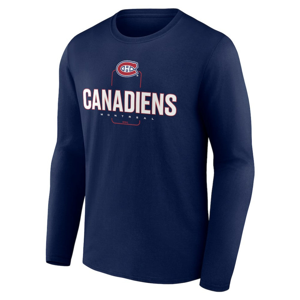 Montreal Canadiens Personalized Name & Number Midfielder Long Sleeve T-Shirt Navy