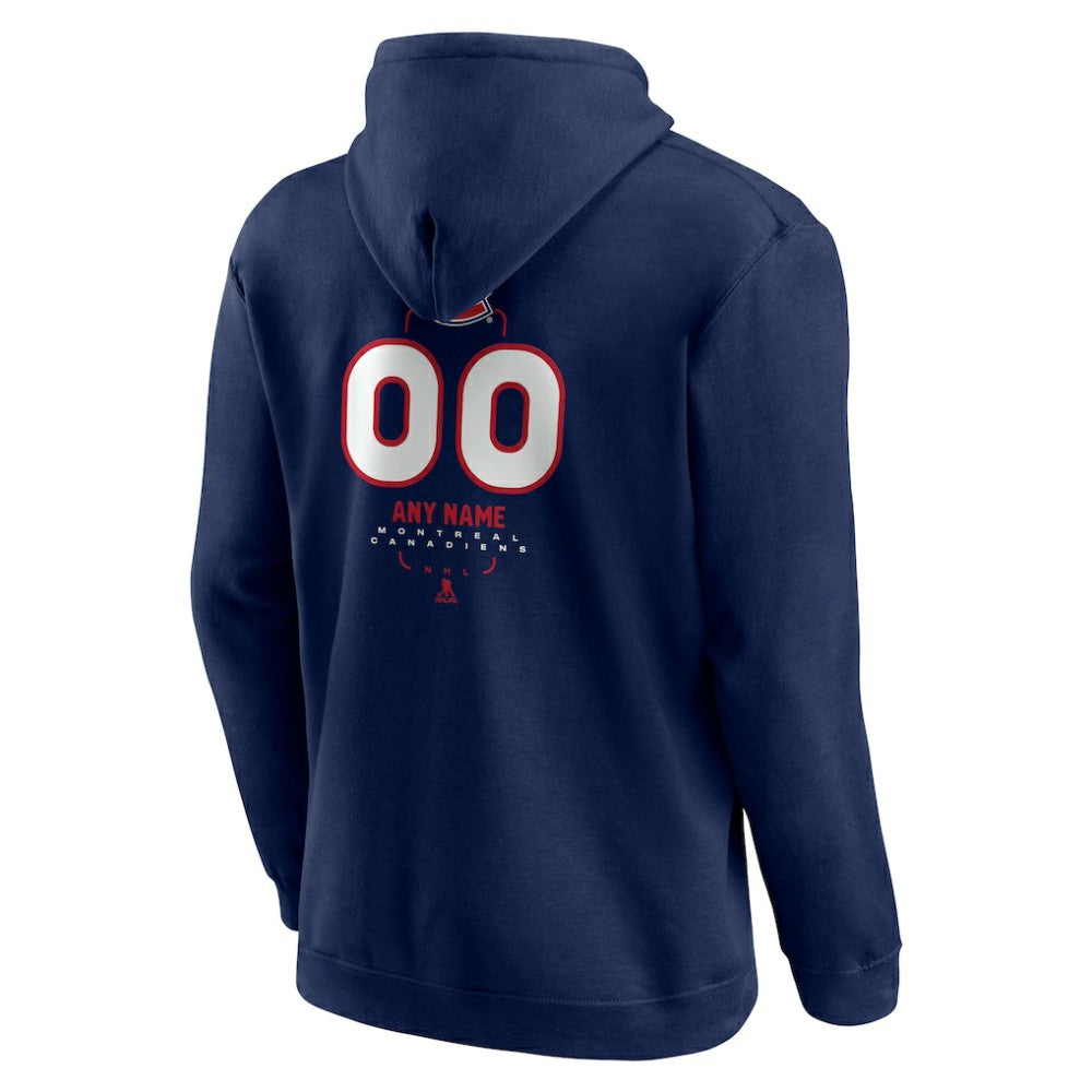 Montreal Canadiens Personalized Name & Number Midfielder Pullover Hoodie Navy