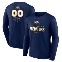 Nashville Predators Personalized Name & Number Midfielder Long Sleeve T-Shirt Navy