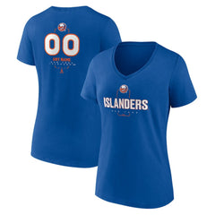 New York Islanders Women's Personalized Name & Number Midfielder V-Neck T-Shirt Royal