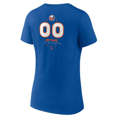 New York Islanders Women's Personalized Name & Number Midfielder V-Neck T-Shirt Royal