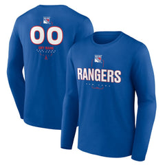 New York Rangers Personalized Name & Number Midfielder Long Sleeve T-Shirt Blue