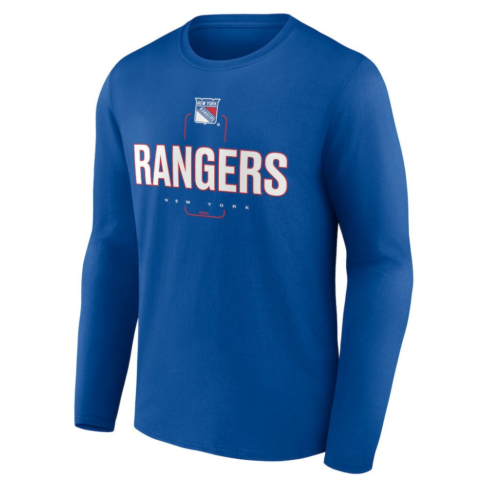 New York Rangers Personalized Name & Number Midfielder Long Sleeve T-Shirt Blue