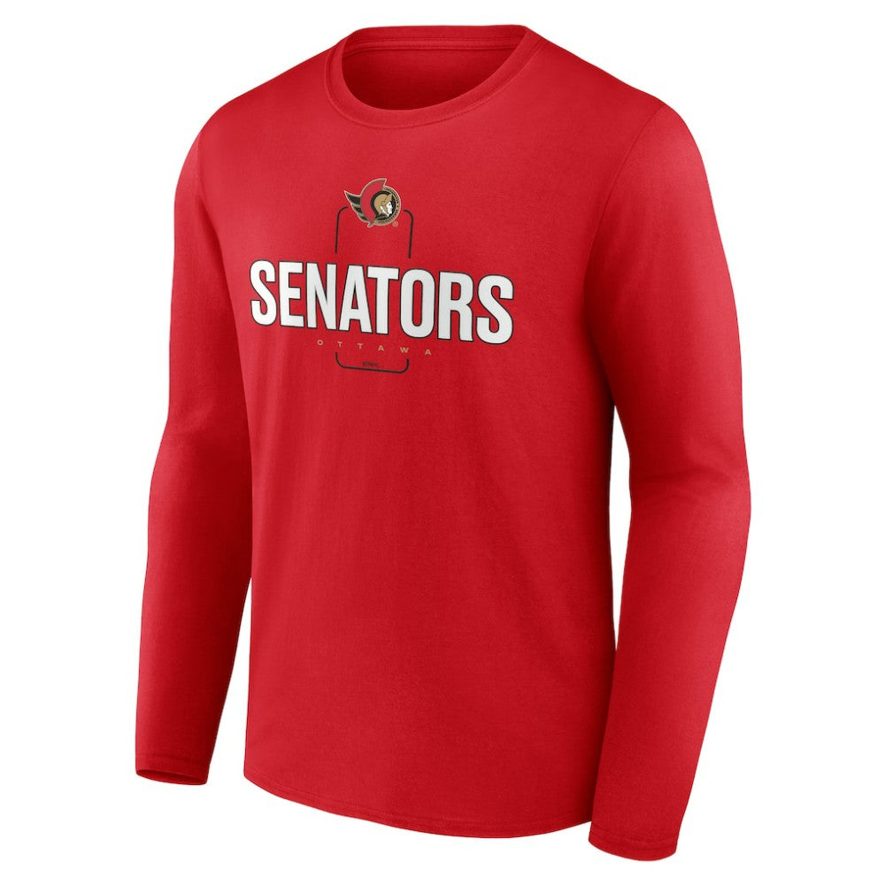 Ottawa Senators Personalized Name & Number Midfielder Long Sleeve T-Shirt Red