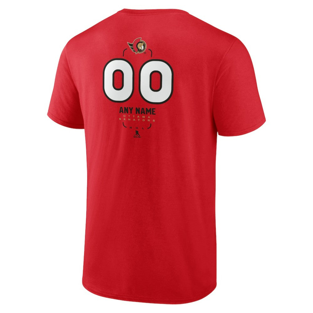 Ottawa Senators Personalized Name & Number Midfielder T-Shirt Red