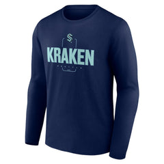 Seattle Kraken Personalized Name & Number Midfielder Long Sleeve T-Shirt Deep Sea Blue