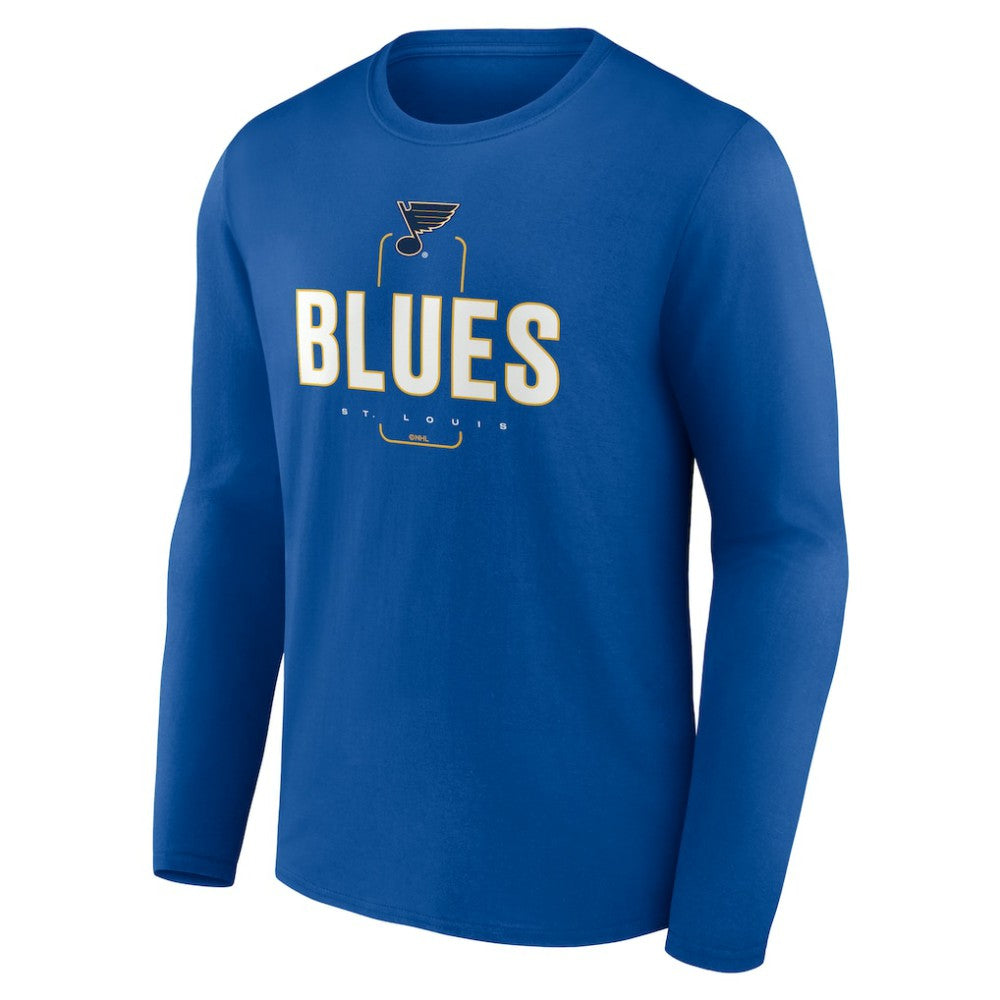 St. Louis Blues Personalized Name & Number Midfielder Long Sleeve T-Shirt Blue