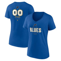 St. Louis Blues Women's Personalized Name & Number Midfielder V-Neck T-Shirt Blue