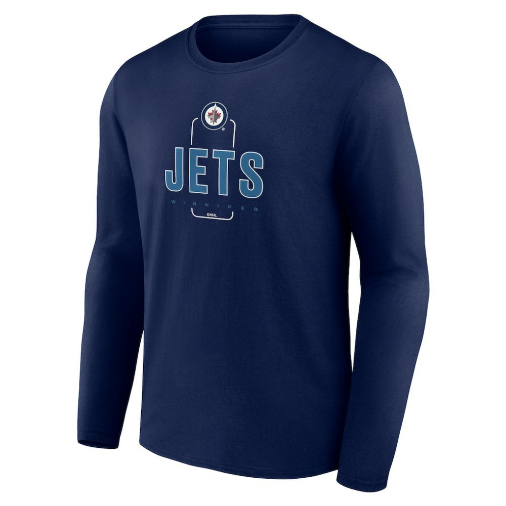 Winnipeg Jets Personalized Name & Number Midfielder Long Sleeve T-Shirt Navy