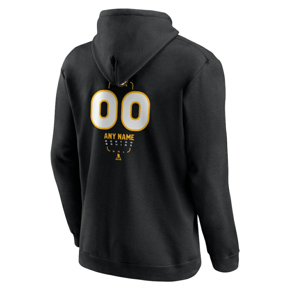 Boston Bruins Personalized Name & Number Midfielder Pullover Hoodie Black