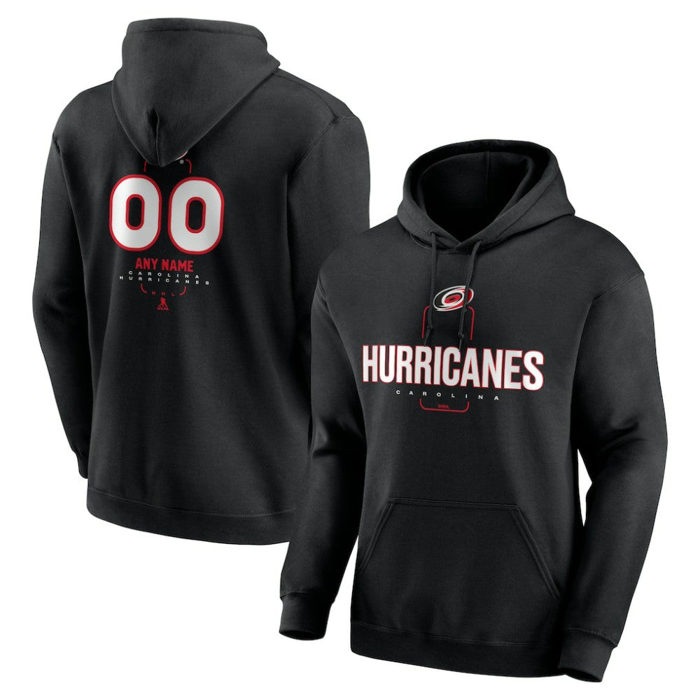 Carolina Hurricanes Personalized Name & Number Midfielder Pullover Hoodie Black